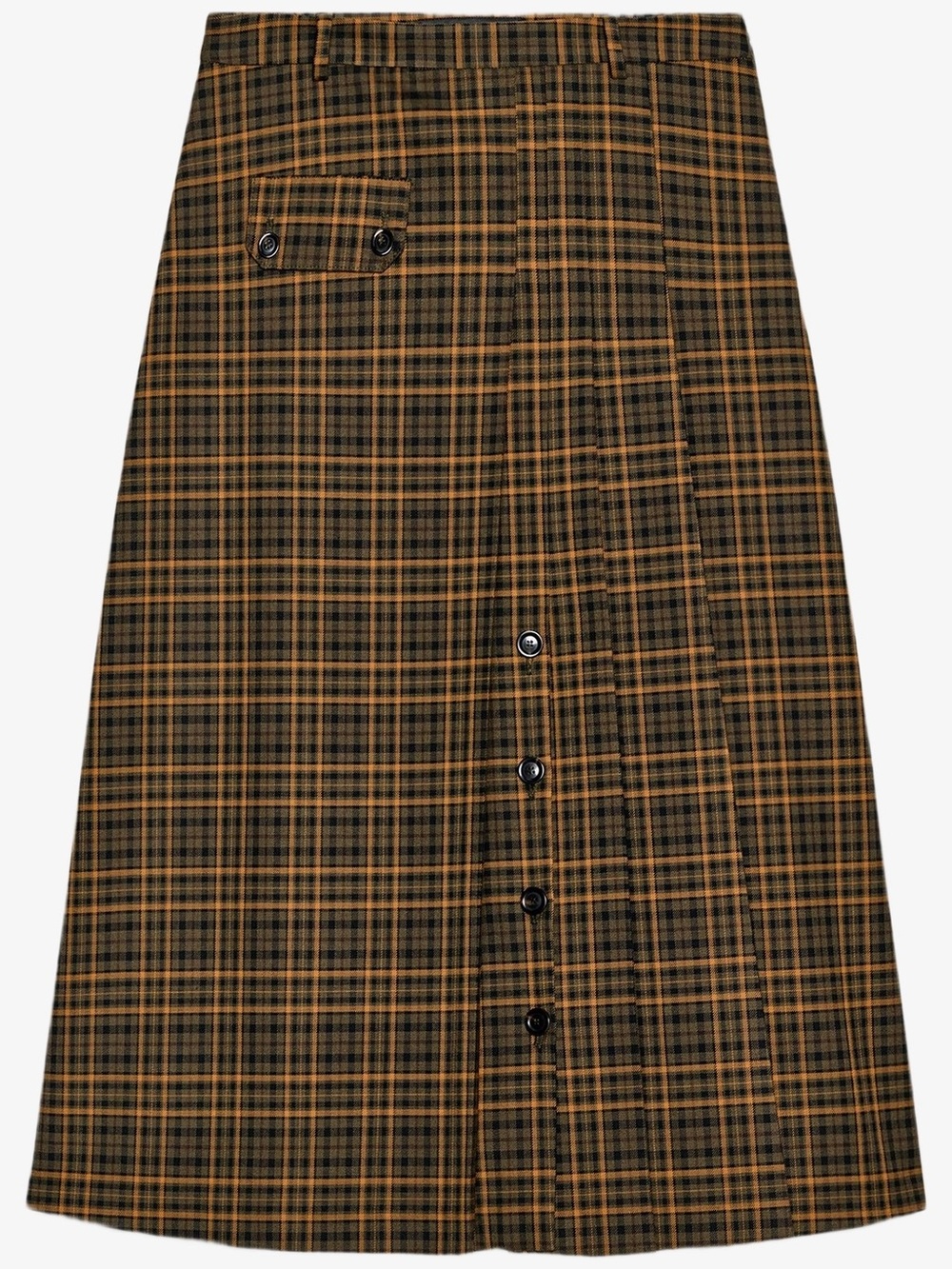 Zara ZW COLLECTION CHECK MIDI SKIRT - Picture 6 of 8